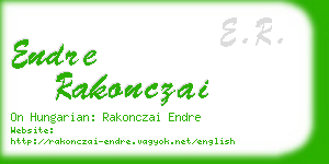 endre rakonczai business card